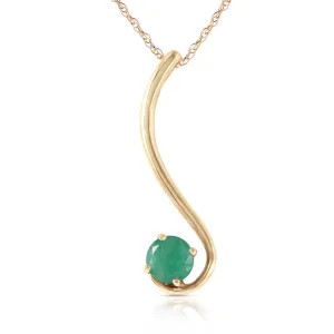 0.55 Carat 14K Solid Yellow Gold Life By The River Emerald Necklace
