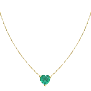 1.07ct Solitaire Emerald Heart Necklace