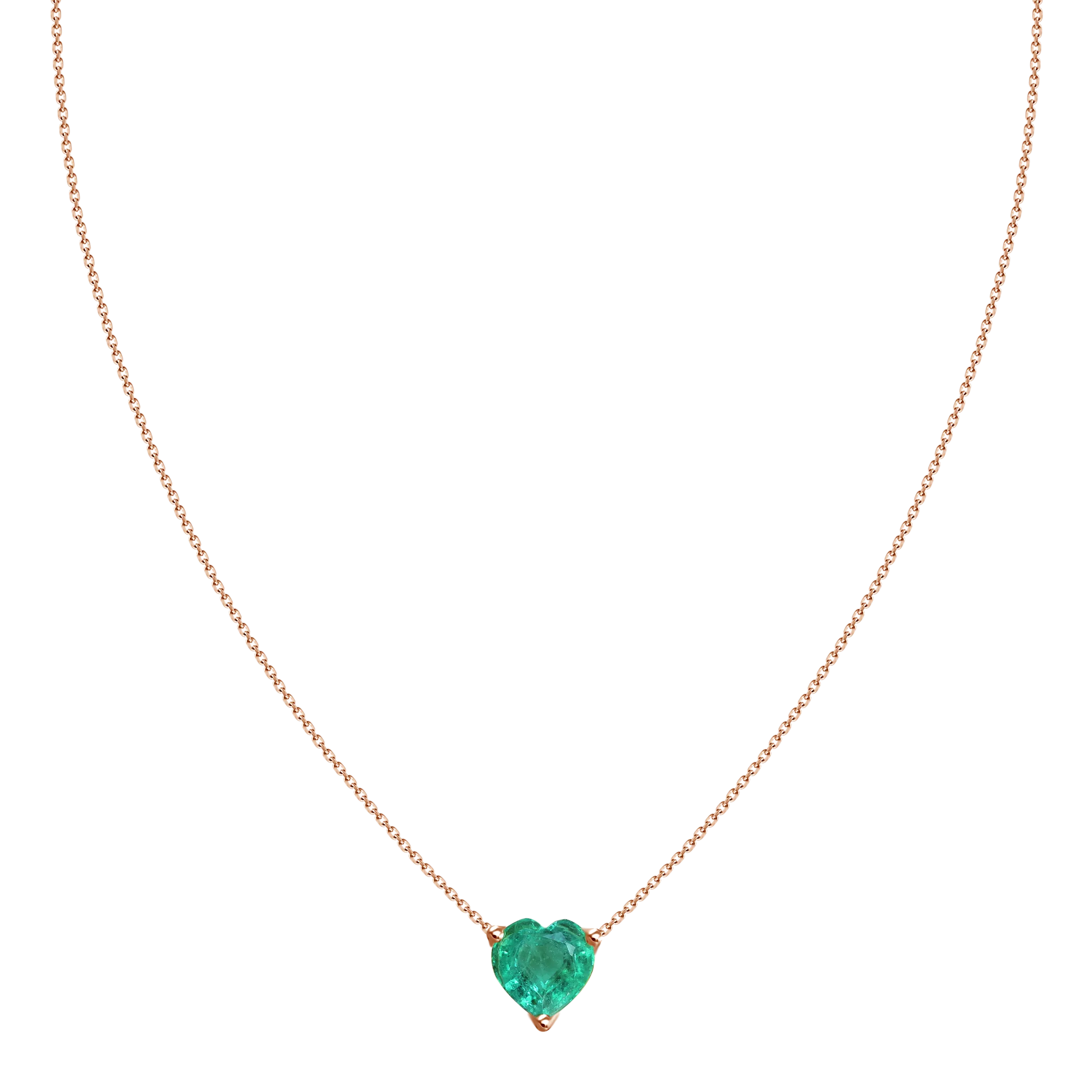 1.07ct Solitaire Emerald Heart Necklace