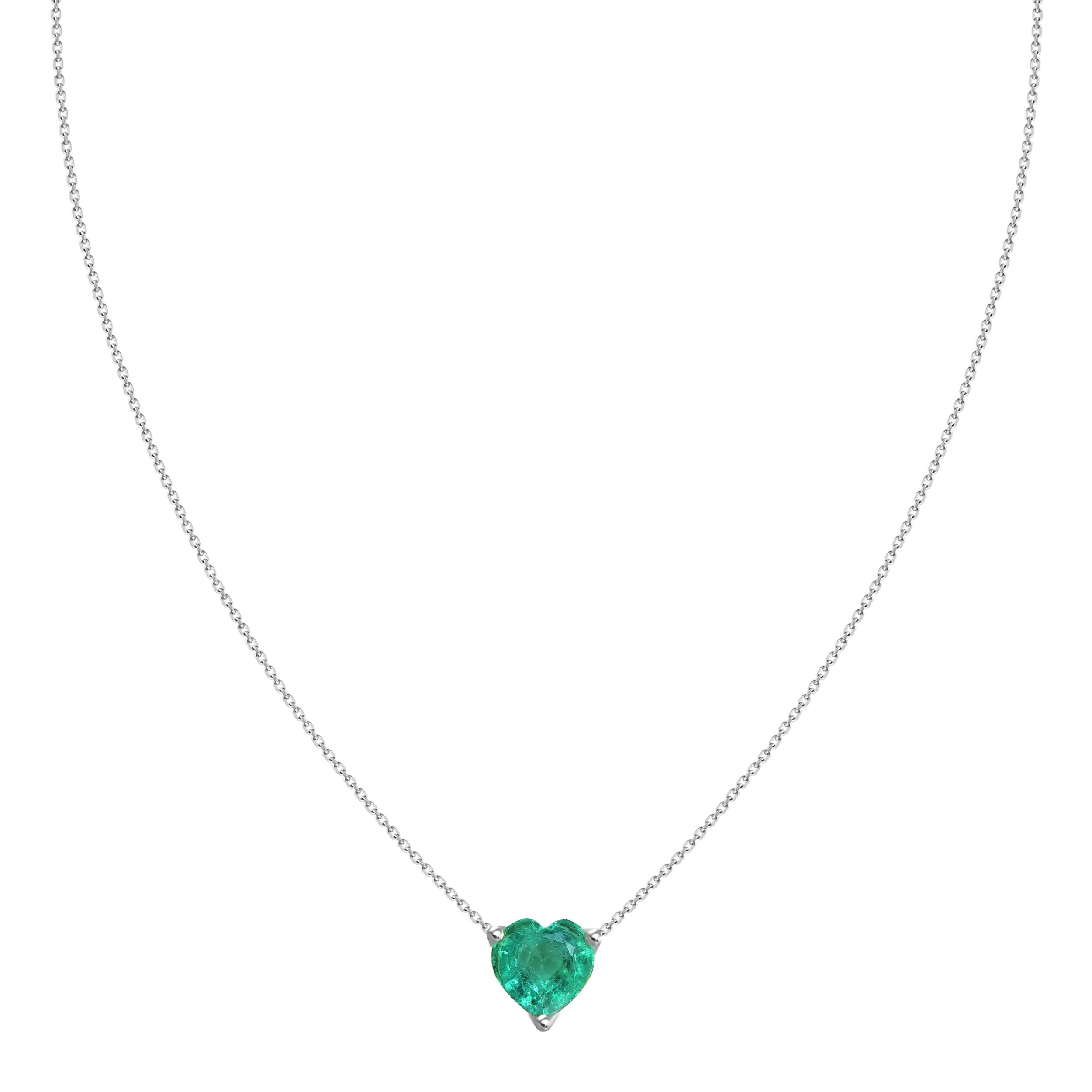 1.07ct Solitaire Emerald Heart Necklace