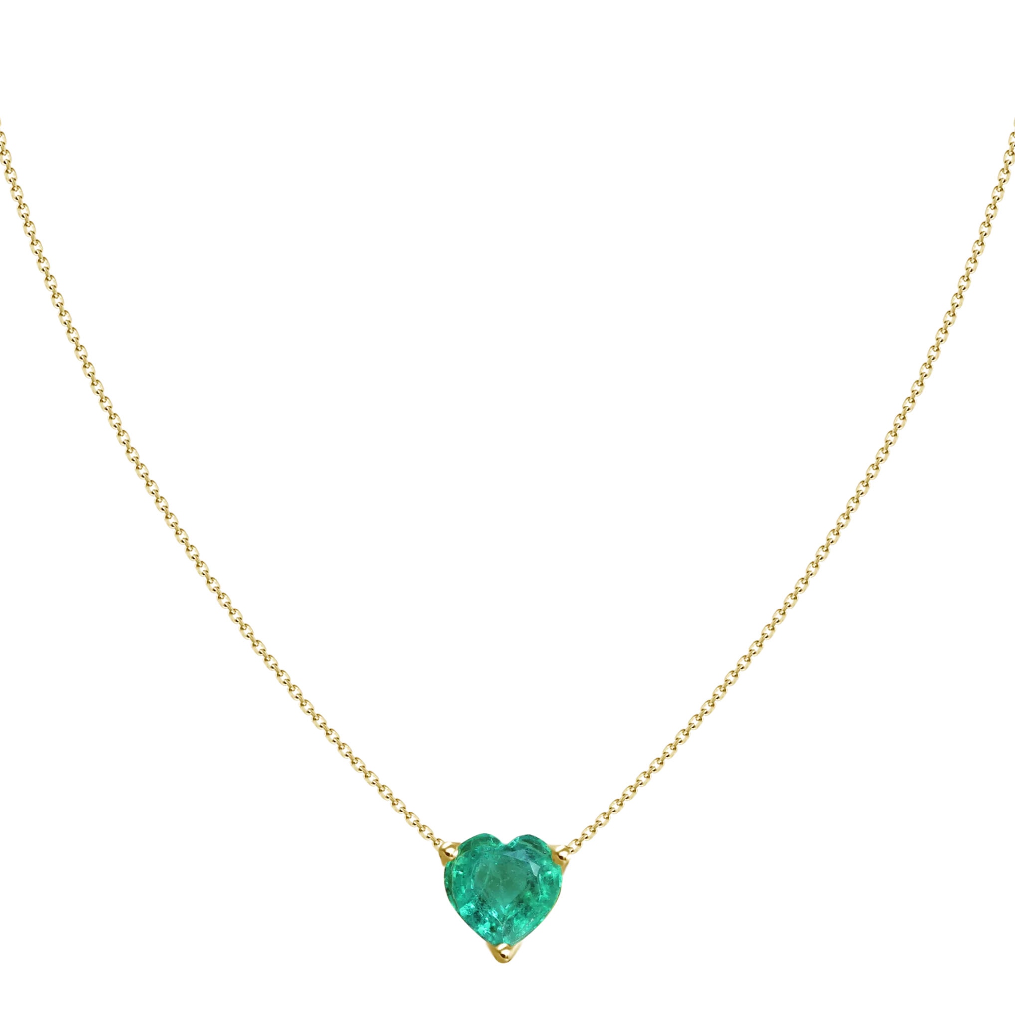 1.07ct Solitaire Emerald Heart Necklace