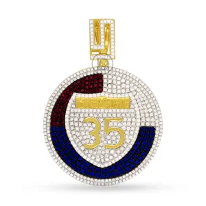 10K Yellow Gold Custom Pendant With 3.16CT Diamonds
