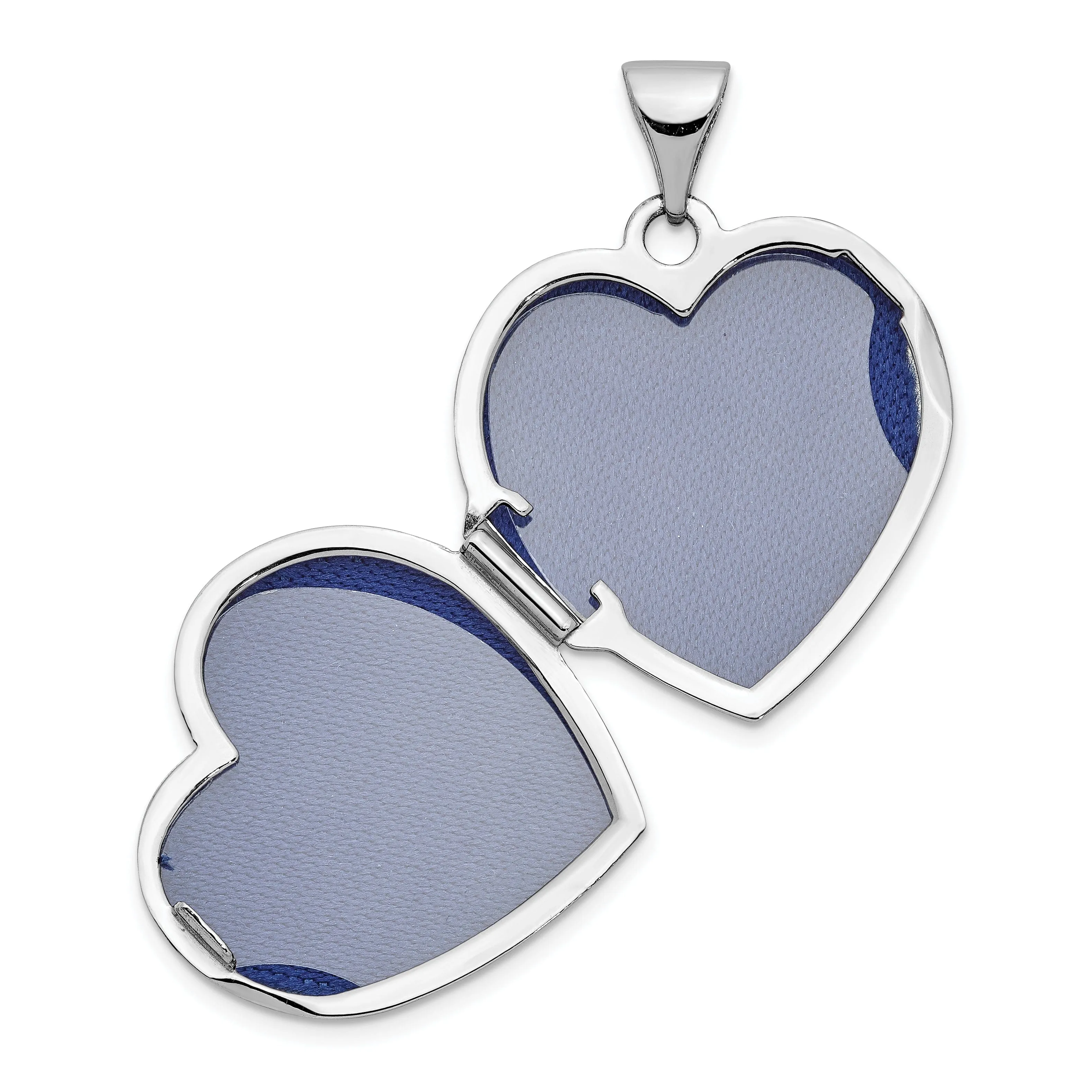 14k White Gold Scrolled Love You Always Locket