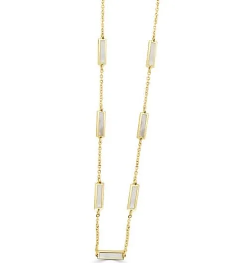 14K Yellow Mother of Pearl 18 inch Necklace