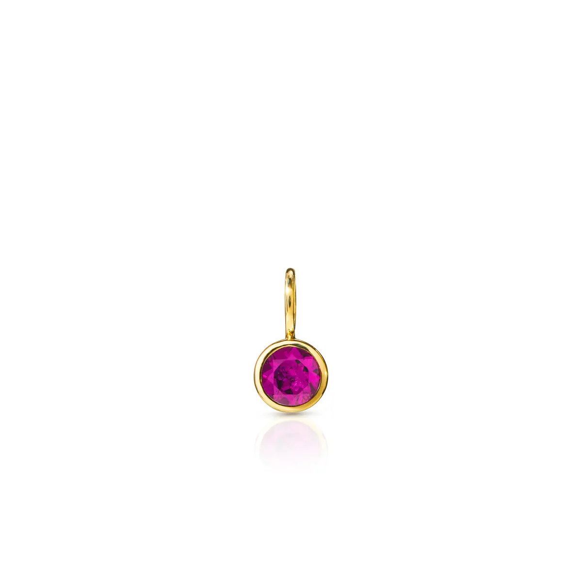 14KT Yellow Gold Rhodolite Garnet Bezel Charm