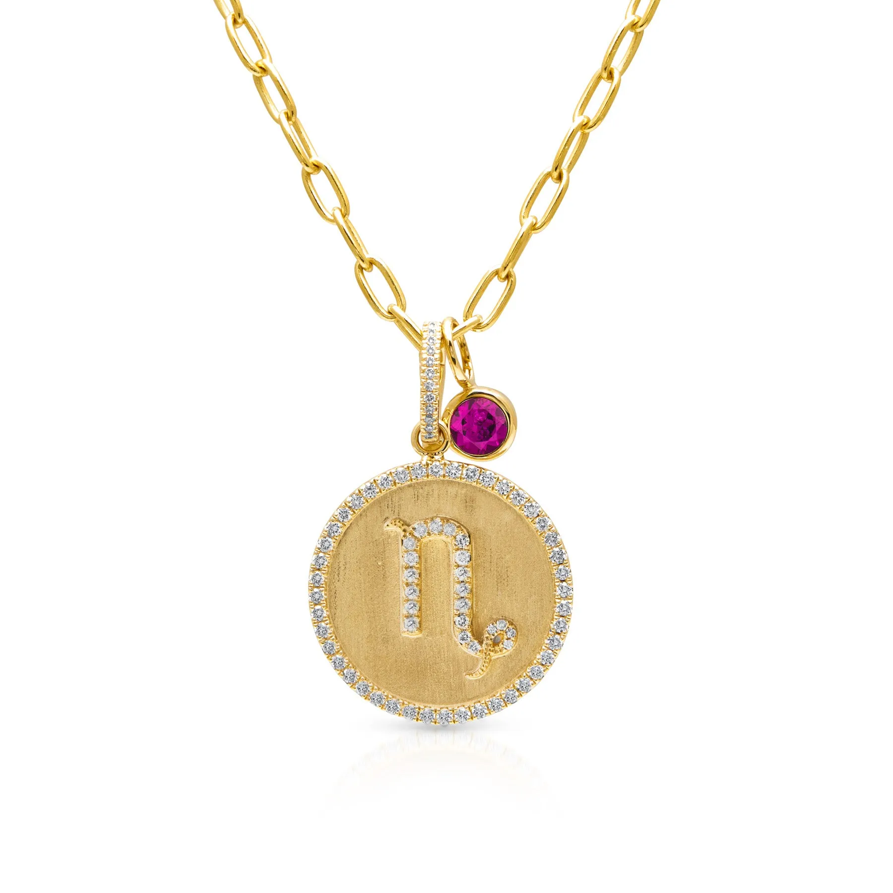 14KT Yellow Gold Rhodolite Garnet Bezel Charm