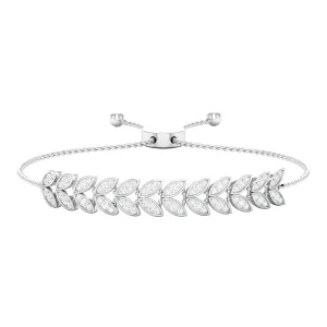 1.50 CT Cubic Zirconia Leaf Bolo Bracelet in Gold