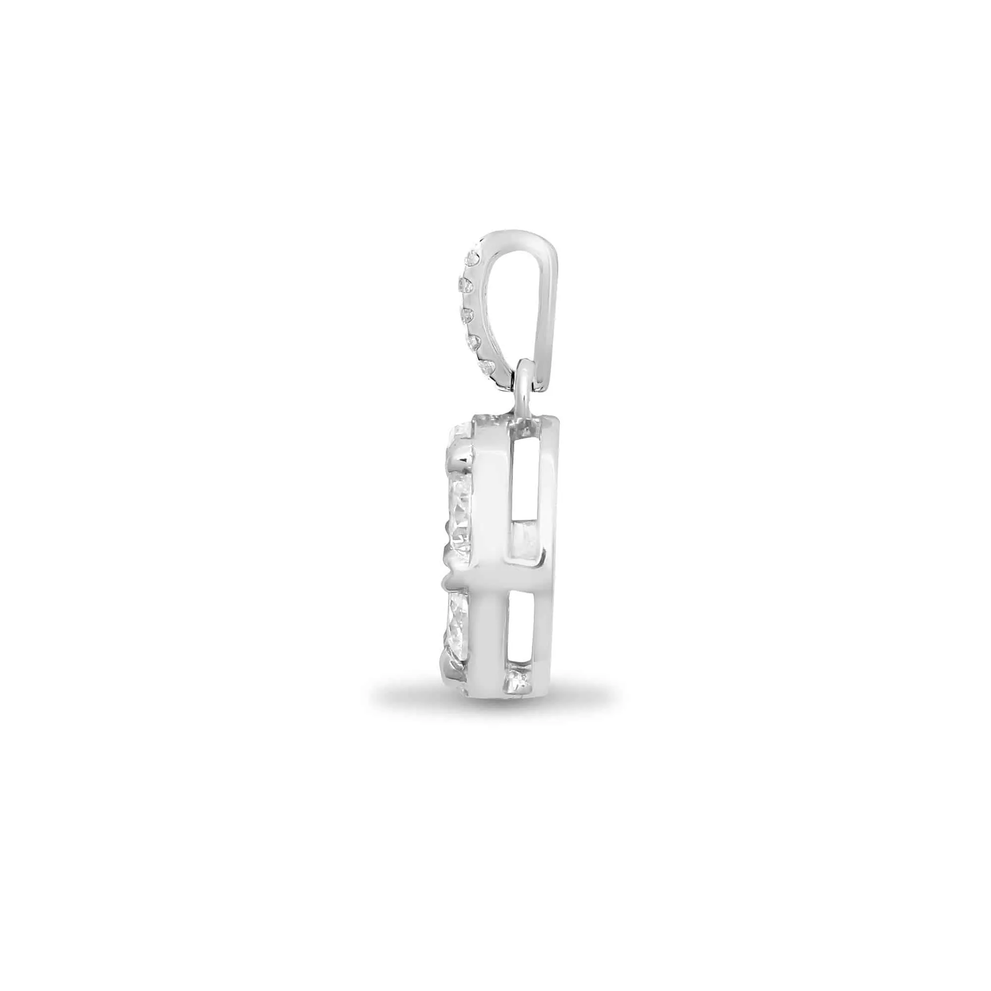 18ct White 1.00ct Diamond Cluster Pendant