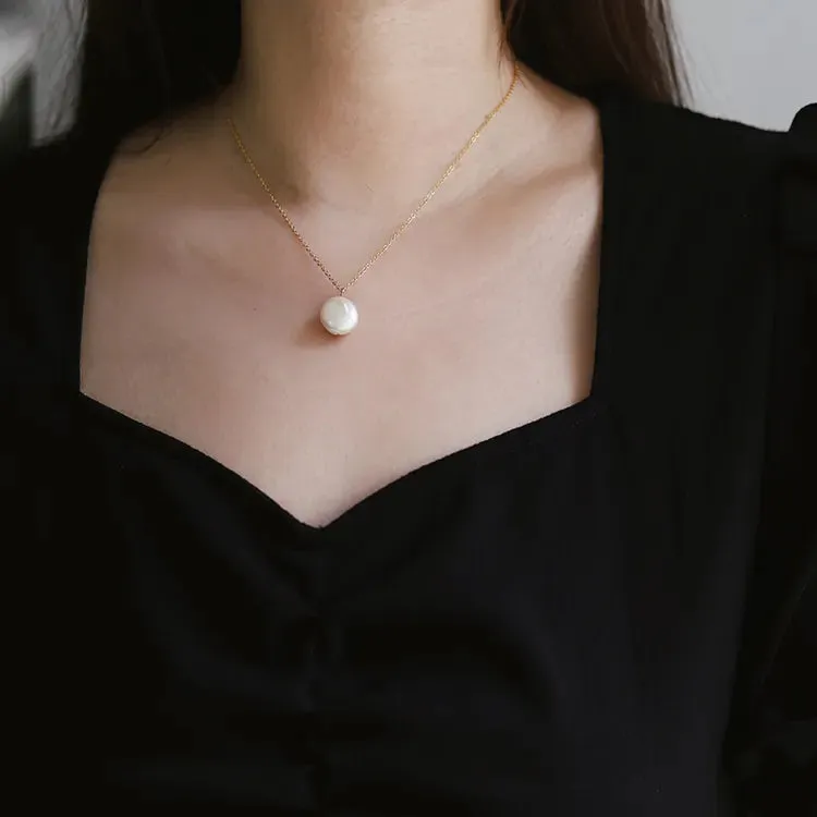 18K Gold-Filled Dainty Pearl necklace