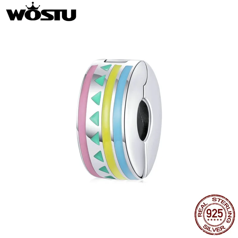2021 WOSTU 925 Sterling Silver Colorful Easten Pendant Fit Original Bracelet DIY Necklace Pendant Jewelry