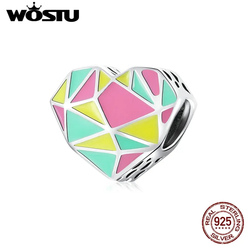 2021 WOSTU 925 Sterling Silver Colorful Easten Pendant Fit Original Bracelet DIY Necklace Pendant Jewelry