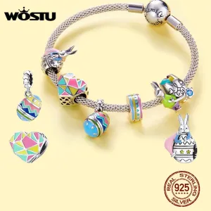 2021 WOSTU 925 Sterling Silver Colorful Easten Pendant Fit Original Bracelet DIY Necklace Pendant Jewelry