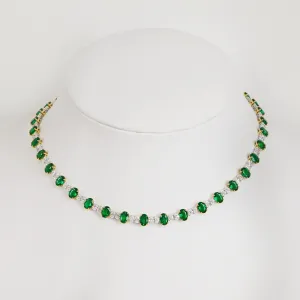 24.02 cts Minor Oil Colombian Emerald with Diamond Necklace (ENQUIRE)