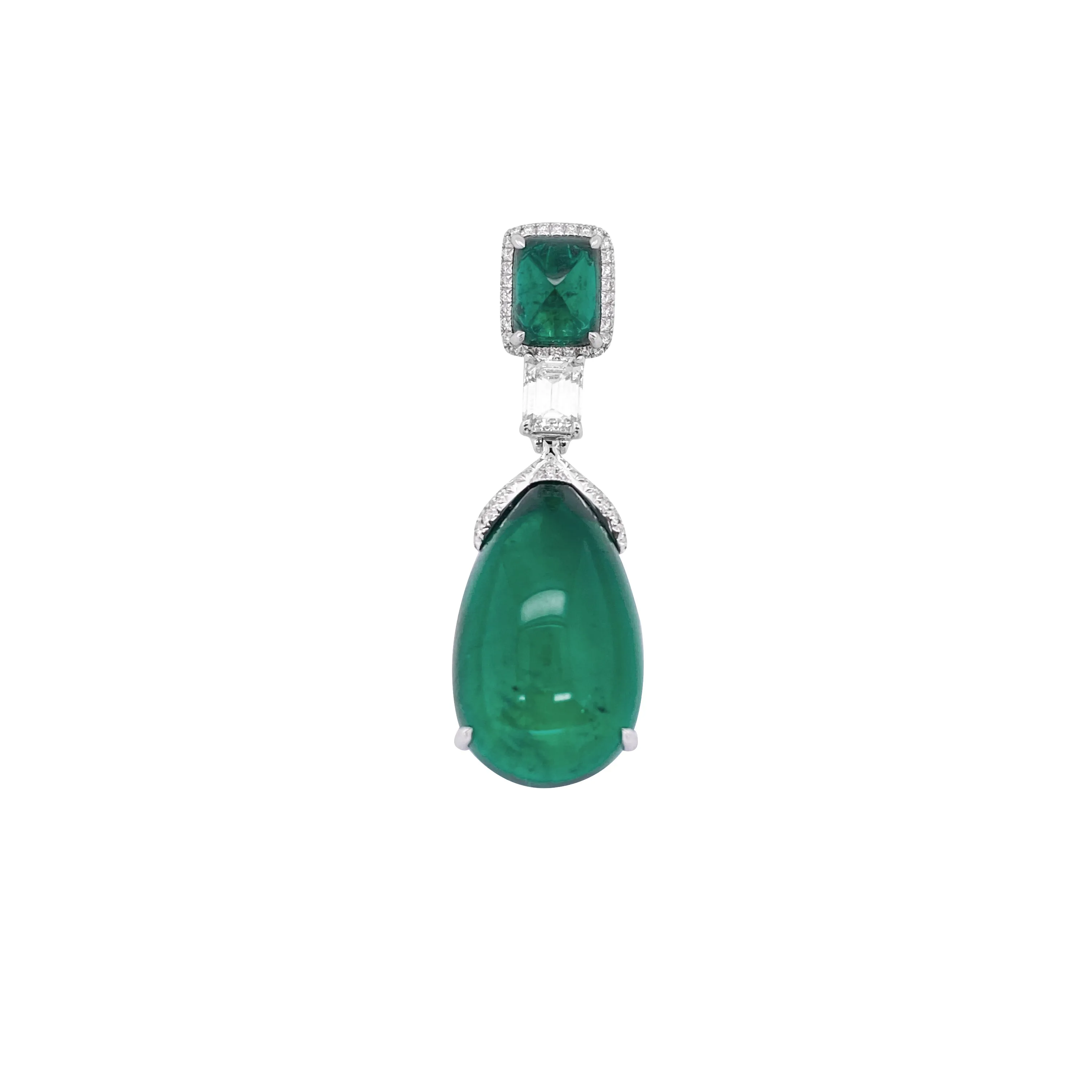 26.77 / 2.82 / 3.36 cts Emerald with Diamond Necklace (ENQUIRE)