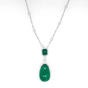 26.77 / 2.82 / 3.36 cts Emerald with Diamond Necklace (ENQUIRE)