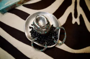 3mm Navajo Pearl Strands with Turquoise (Bracelet)