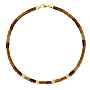 4 Diamond Mini Tetras on Tiger's Eye Bead Bracelet