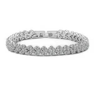 5 sizes (16cm-19cm), Roman Chain Bracelet, 2.75mm Cubic Zircon Inlay