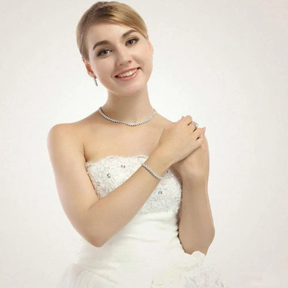 5 sizes (16cm-19cm), Roman Chain Bracelet, 2.75mm Cubic Zircon Inlay