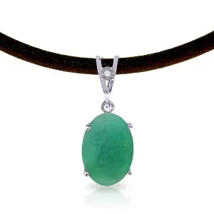 6.51 Carat 14K Solid White Gold Lightness Achieved Emerald Diamond Necklace