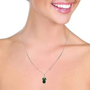 9.3 Carat 14K Solid White Gold Wonder Lately Emerald Necklace
