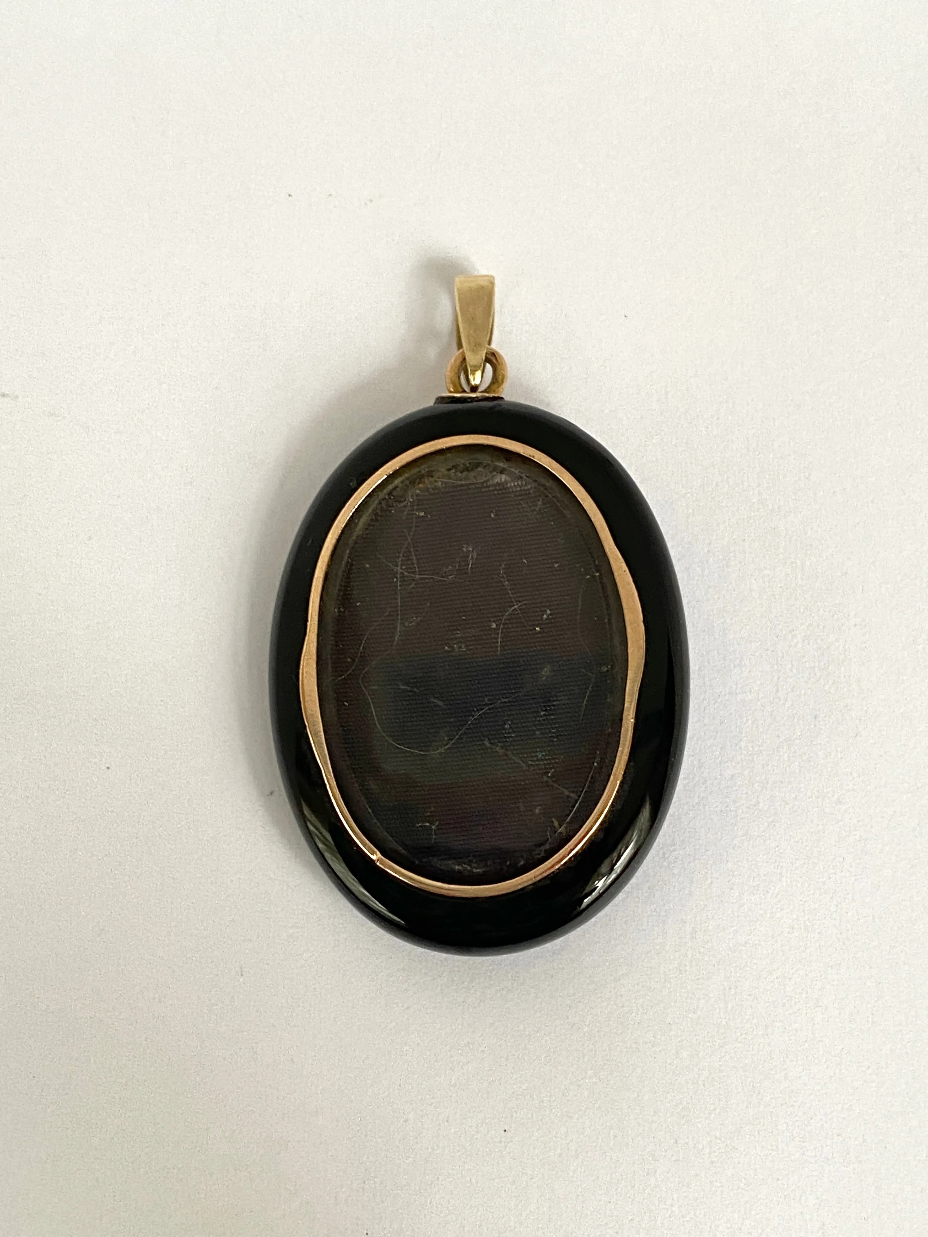 9ct Gold, Victorian Black Onyx Seed Pearl Celestial Locket Pendant (9.86g)