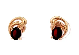 9ct Yellow Gold & Garnet Earrings