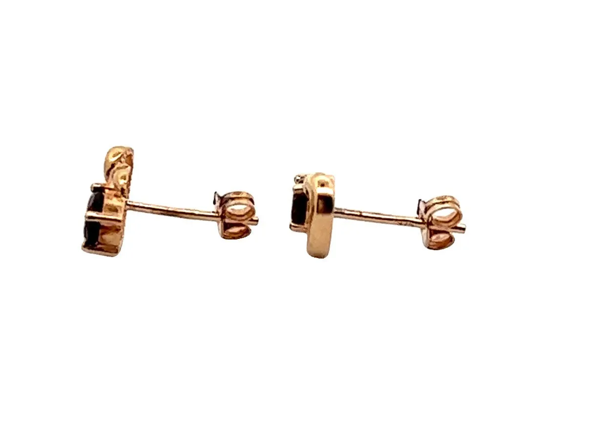 9ct Yellow Gold & Garnet Earrings