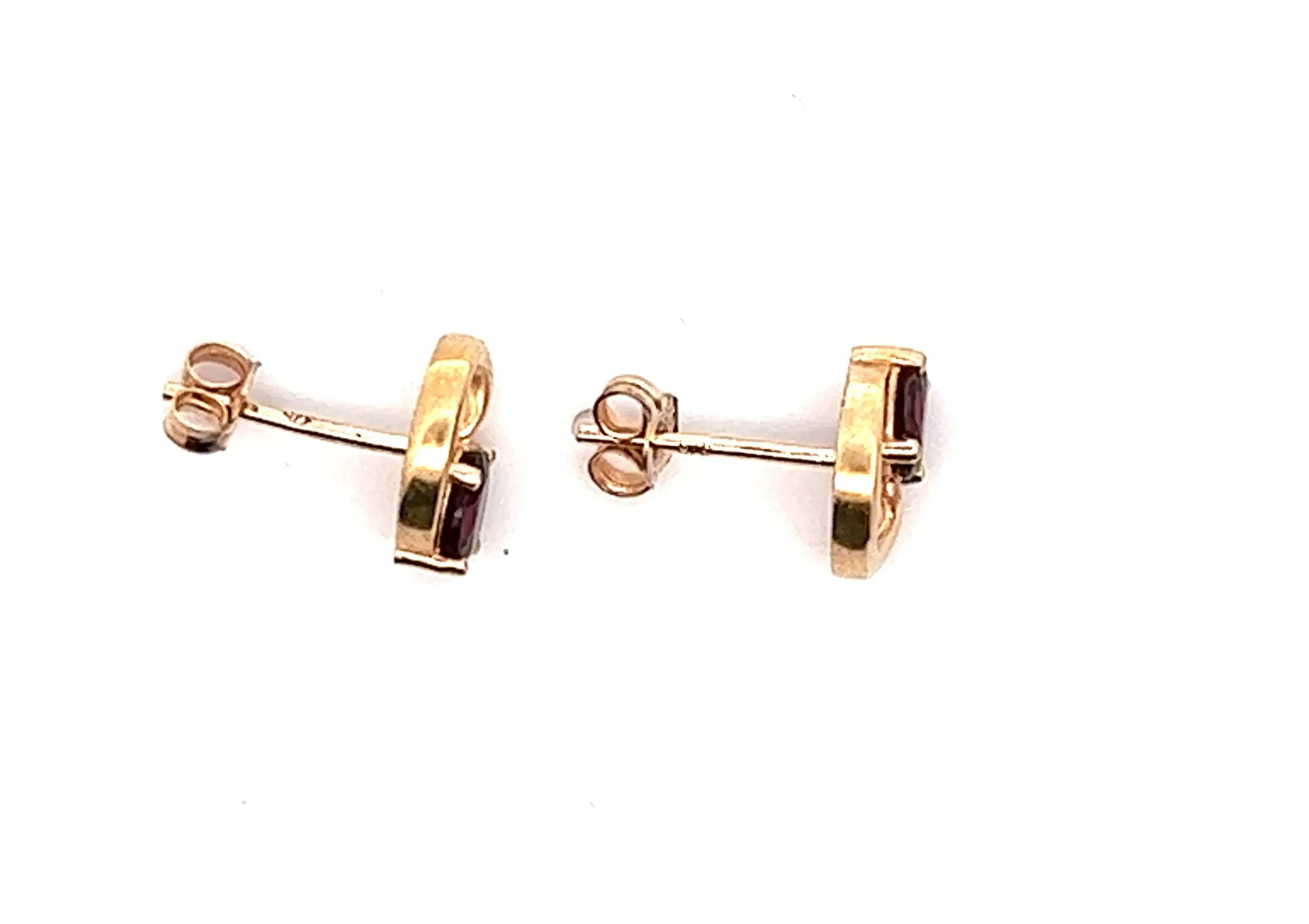 9ct Yellow Gold & Garnet Earrings