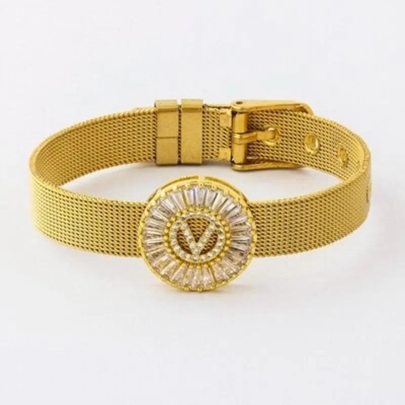 A-Z Letter Initial Rhinestone Band Bracelet