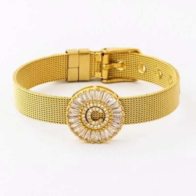 A-Z Letter Initial Rhinestone Band Bracelet