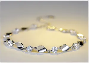 AAA  Zircon-Encrusted S925 Sterling Silver Bracelet