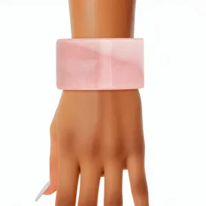 Alpha Kappa Alpha Inspired Bracelet AKA Marbled Pink Green Wide Cuff Women
