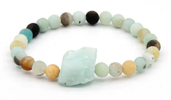 Amazonite Gloss Raw Gemstone Bracelet