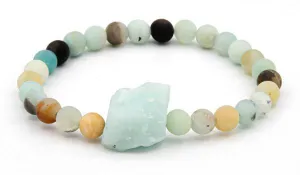 Amazonite Gloss Raw Gemstone Bracelet