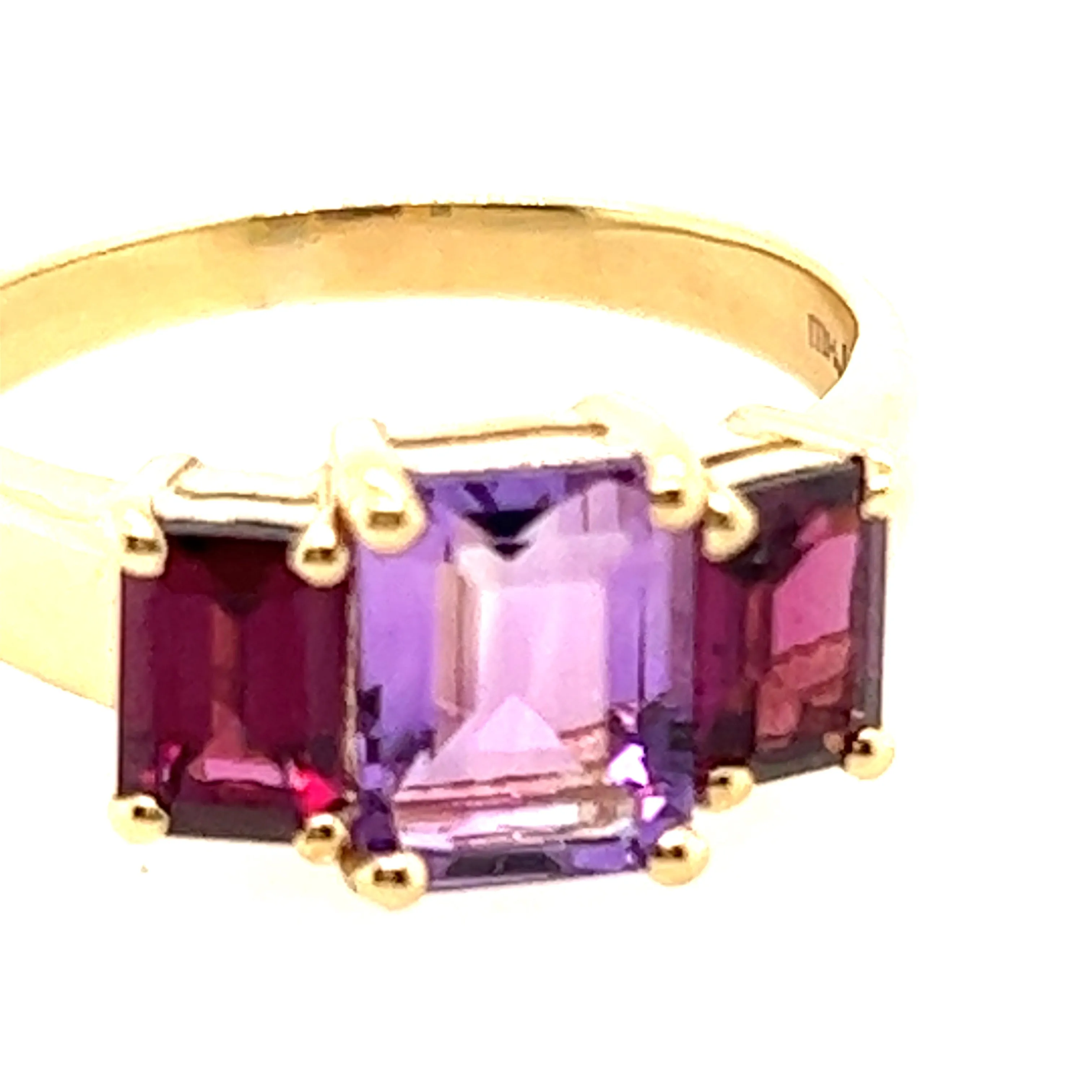 Amethyst & Garnet 9ct Yellow Gold Ring