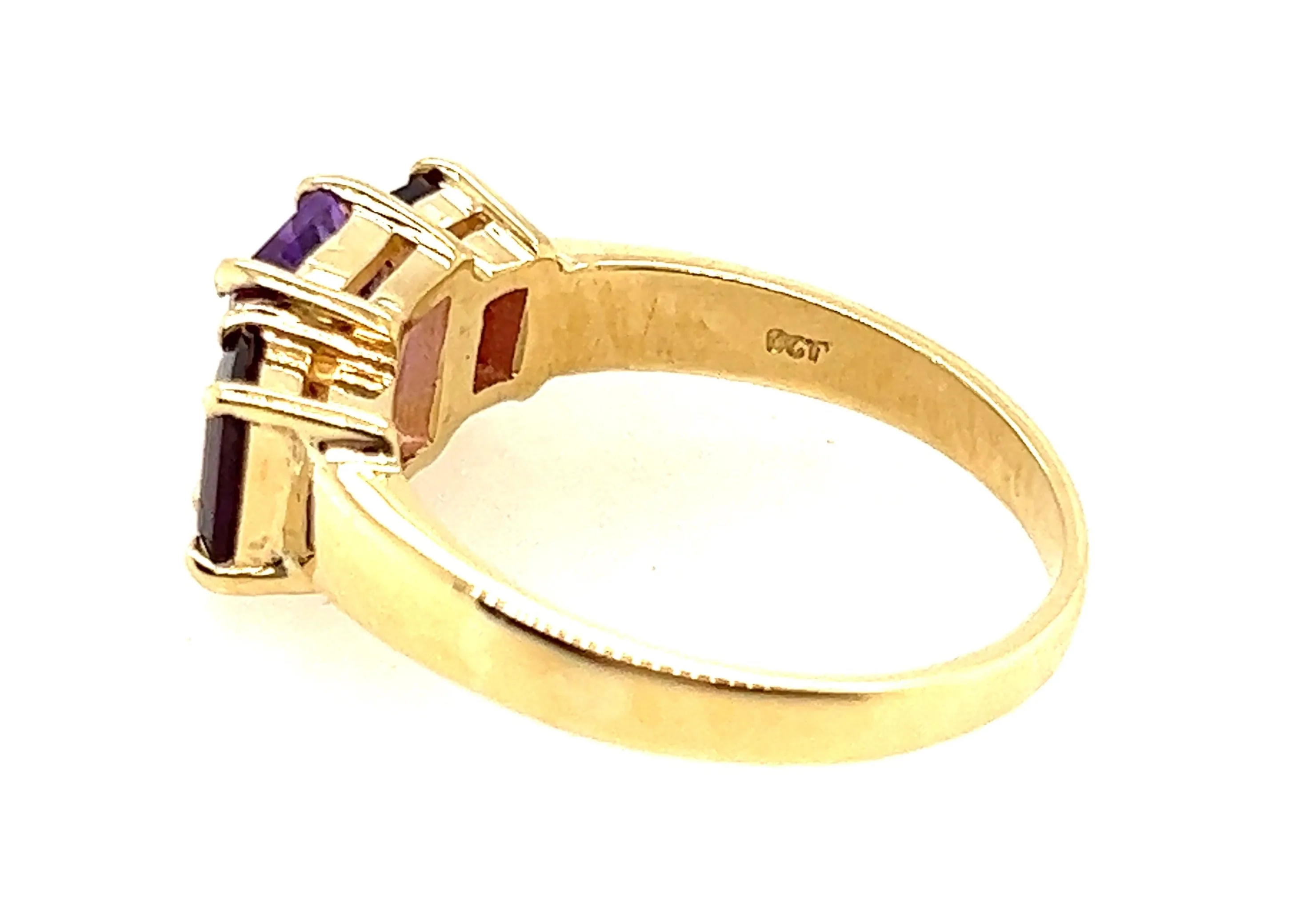 Amethyst & Garnet 9ct Yellow Gold Ring