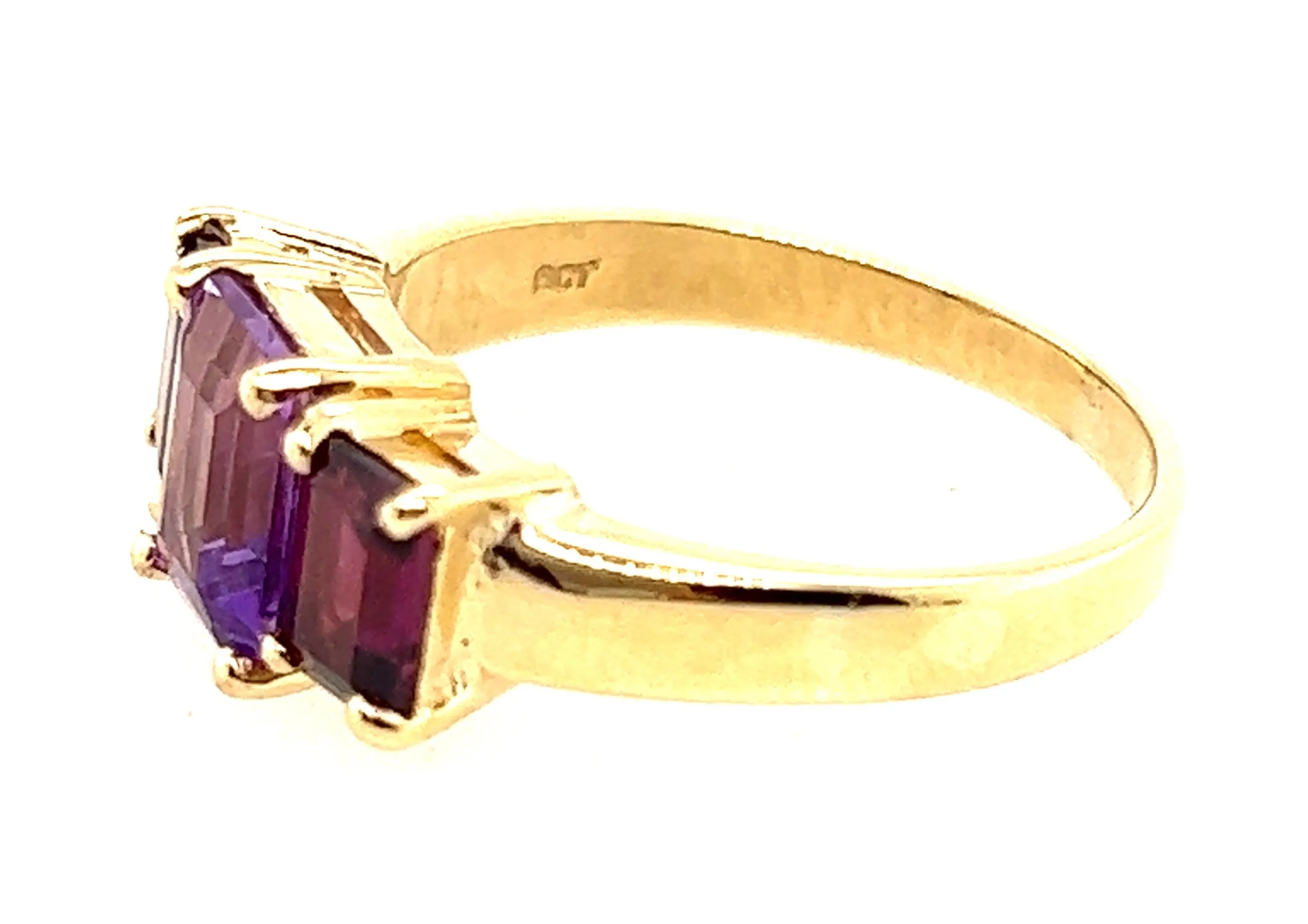 Amethyst & Garnet 9ct Yellow Gold Ring