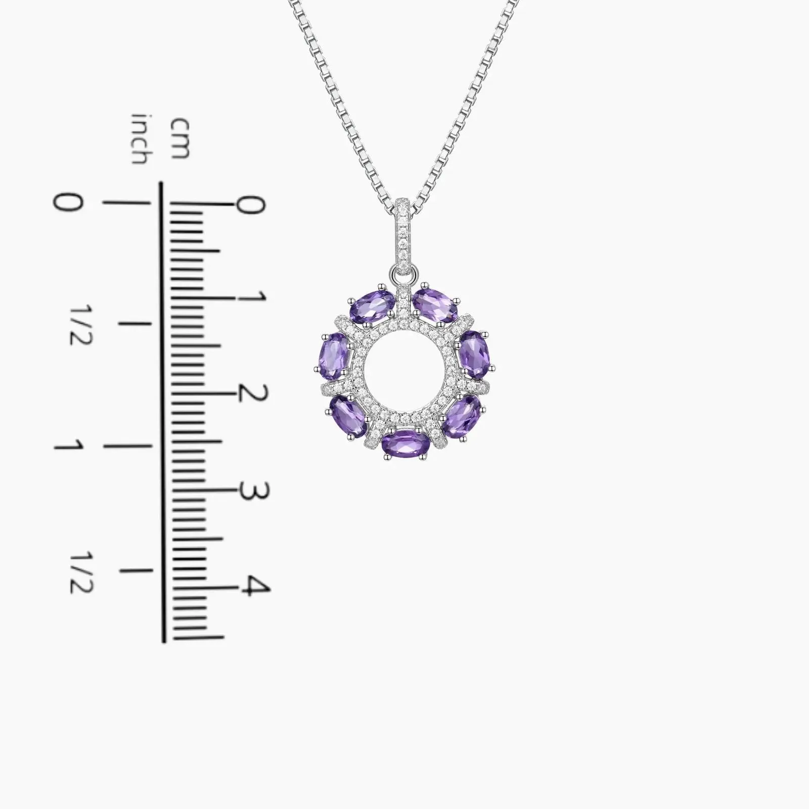 Amethyst Galaxy Pendant Necklace in Sterling Silver - Irosk ®