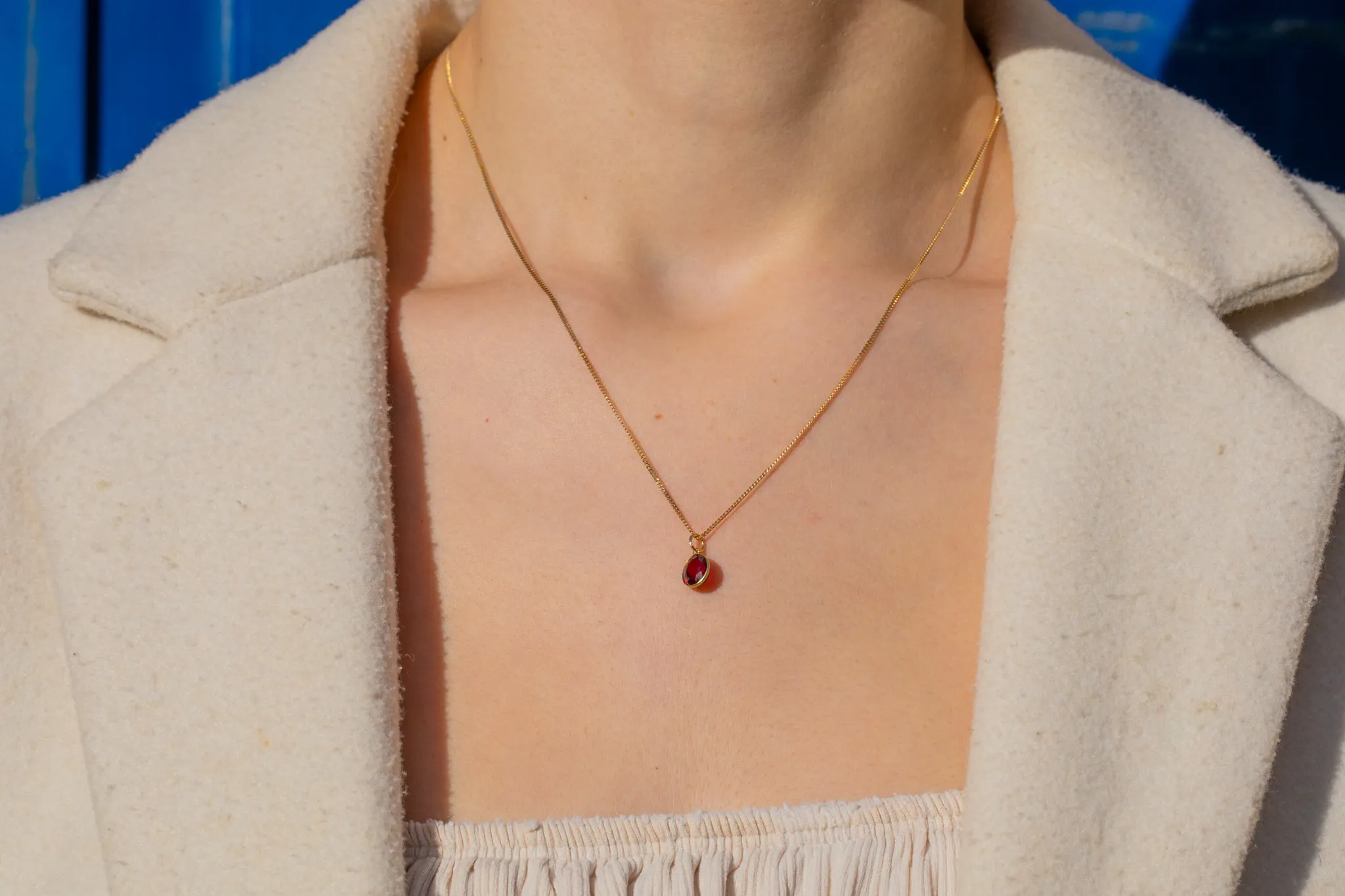 Antique 18ct Gold Garnet Charm, 1.35ct