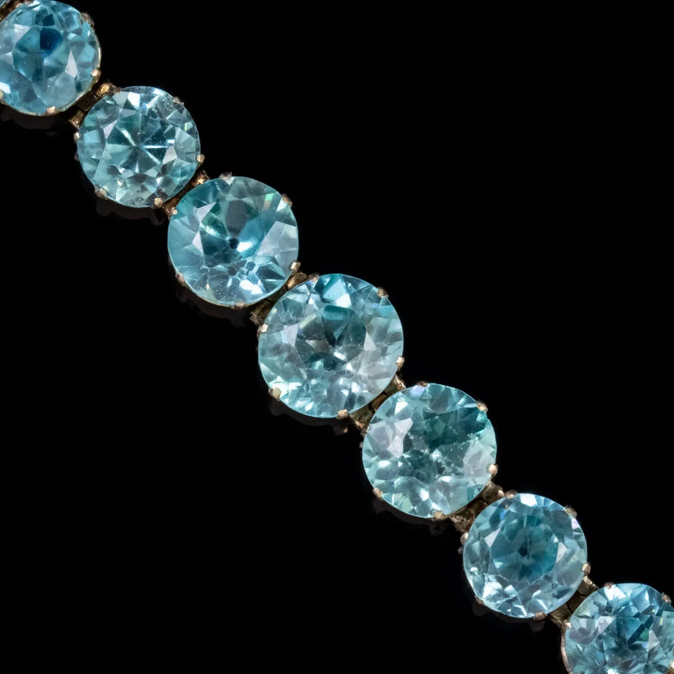 Antique Victorian Blue Zircon Bracelet 9Ct Rose Gold Circa 1900