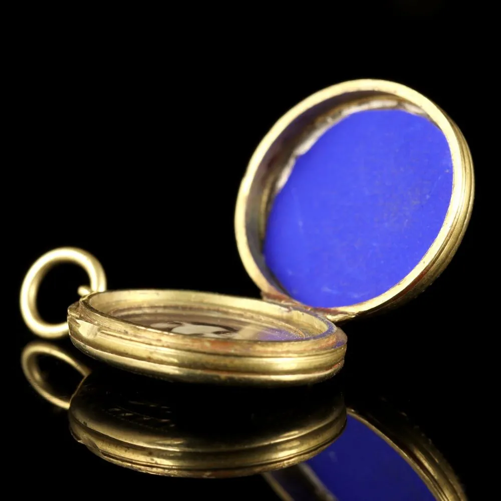Antique Victorian Forget Me Not 9Ct Locket Circa 1880