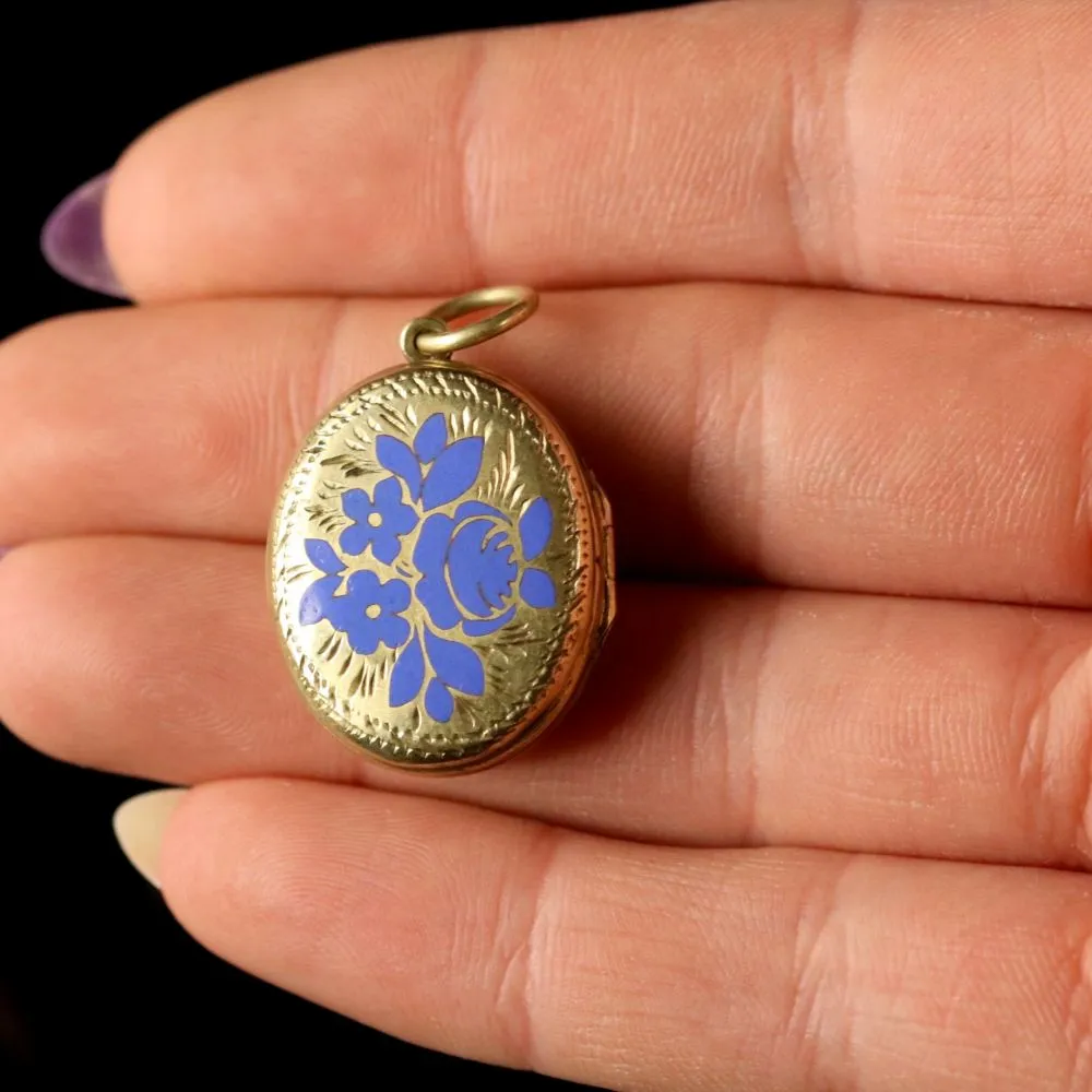 Antique Victorian Forget Me Not 9Ct Locket Circa 1880