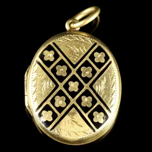 Antique Victorian Forget Me Not 9Ct Locket Circa 1880