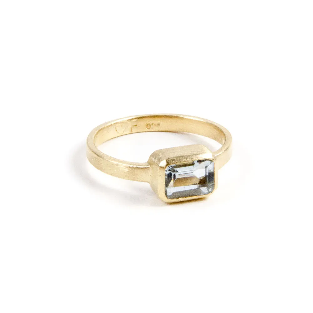 AQUAMARINE DECO RING