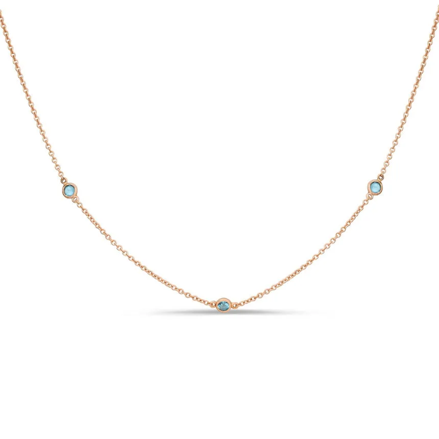 Aquamarine Station Necklace