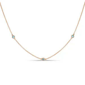 Aquamarine Station Necklace