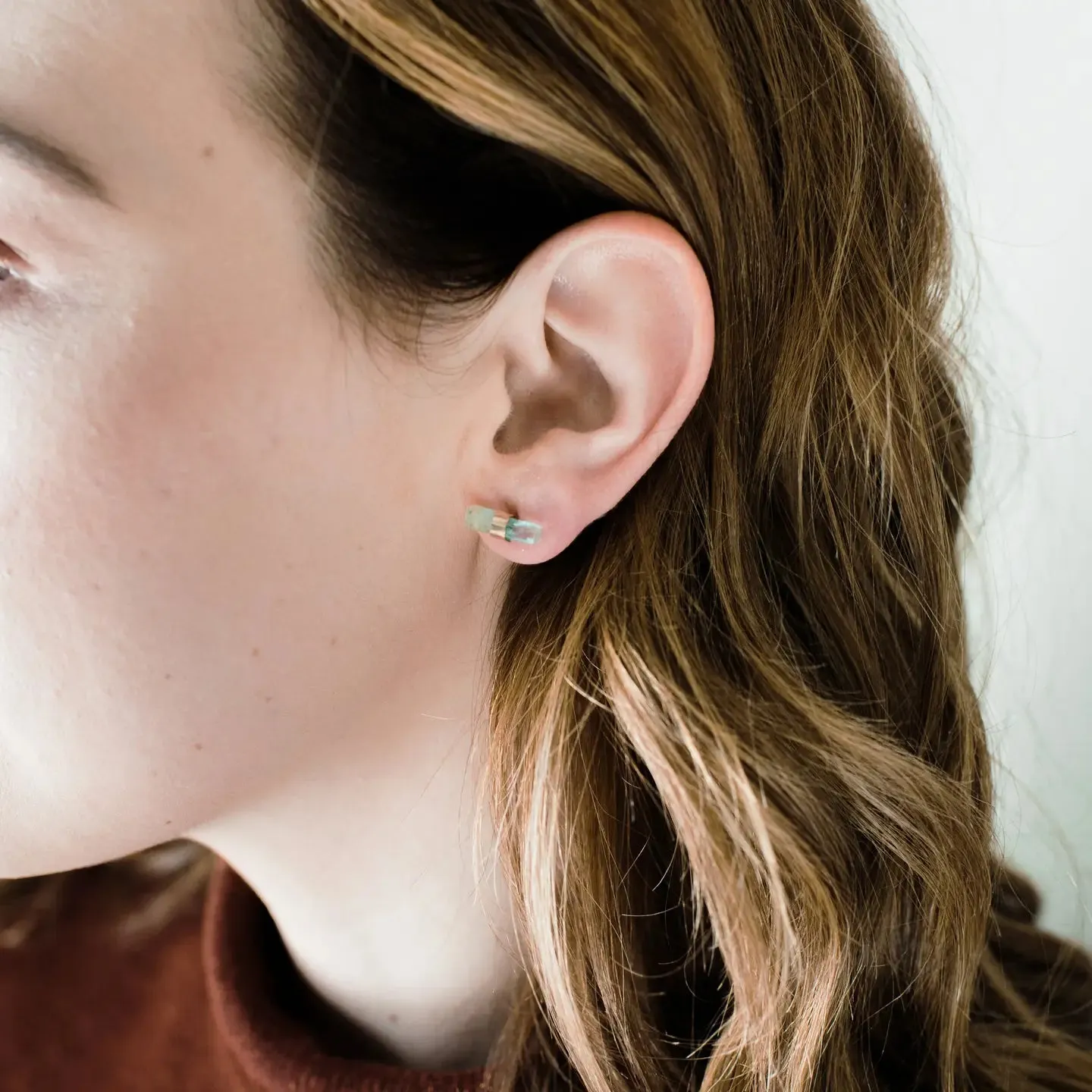 Aquamarine Studs (Gold-Filled)