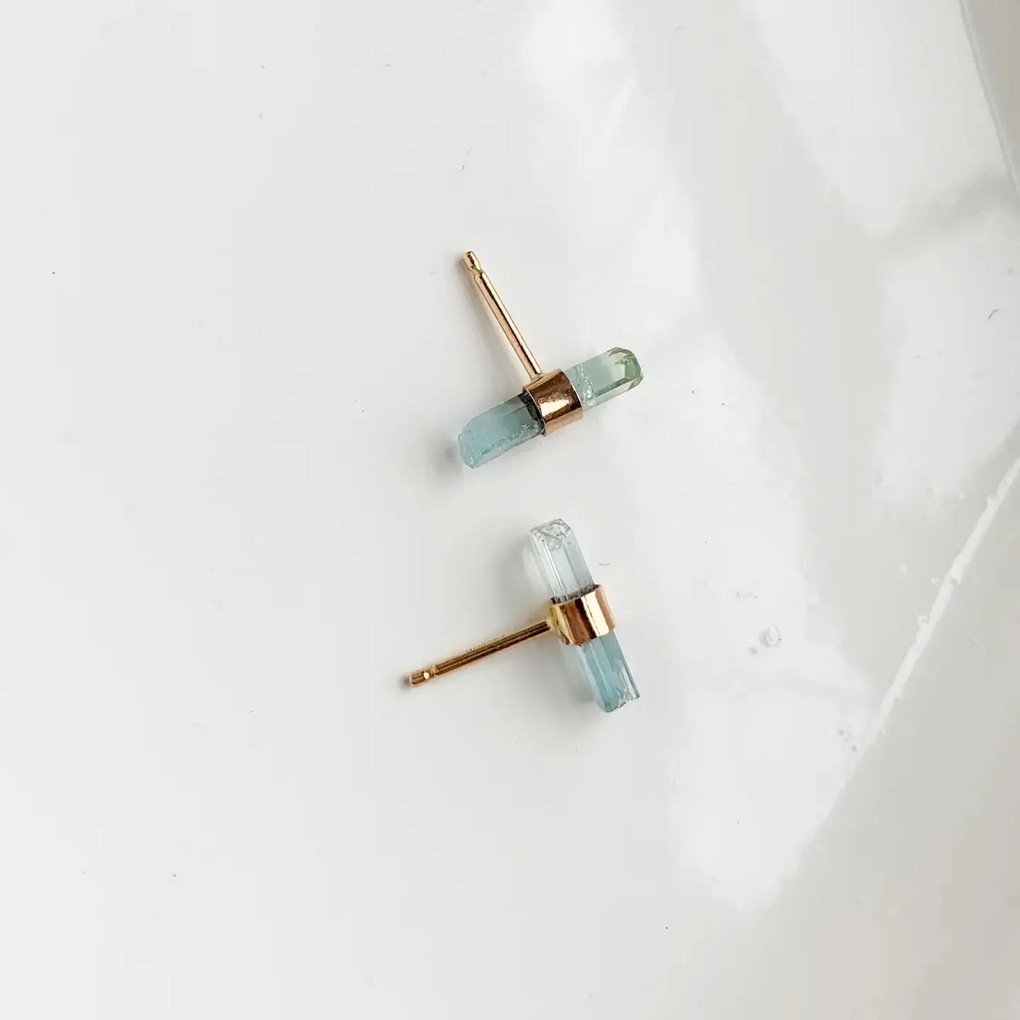 Aquamarine Studs (Gold-Filled)