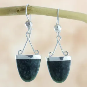 Artisan Crafted Jade and Sterling Silver Earrings - Power of Life | NOVICA
